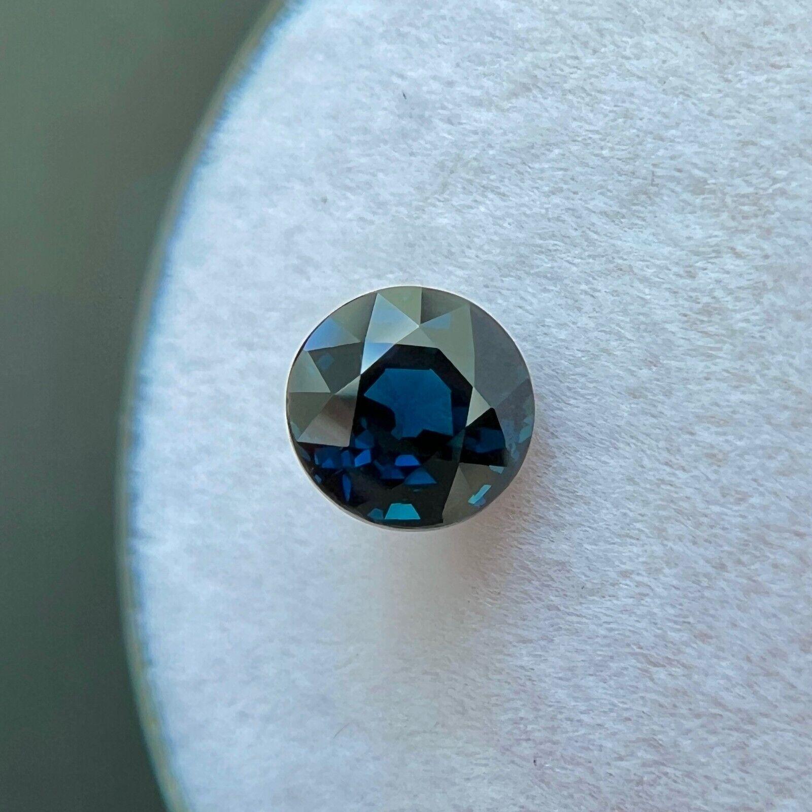 Gia Certified 1.02ct Untreated Dark Blue Sapphire Round Cut Untreated Loose Gem For Sale 1
