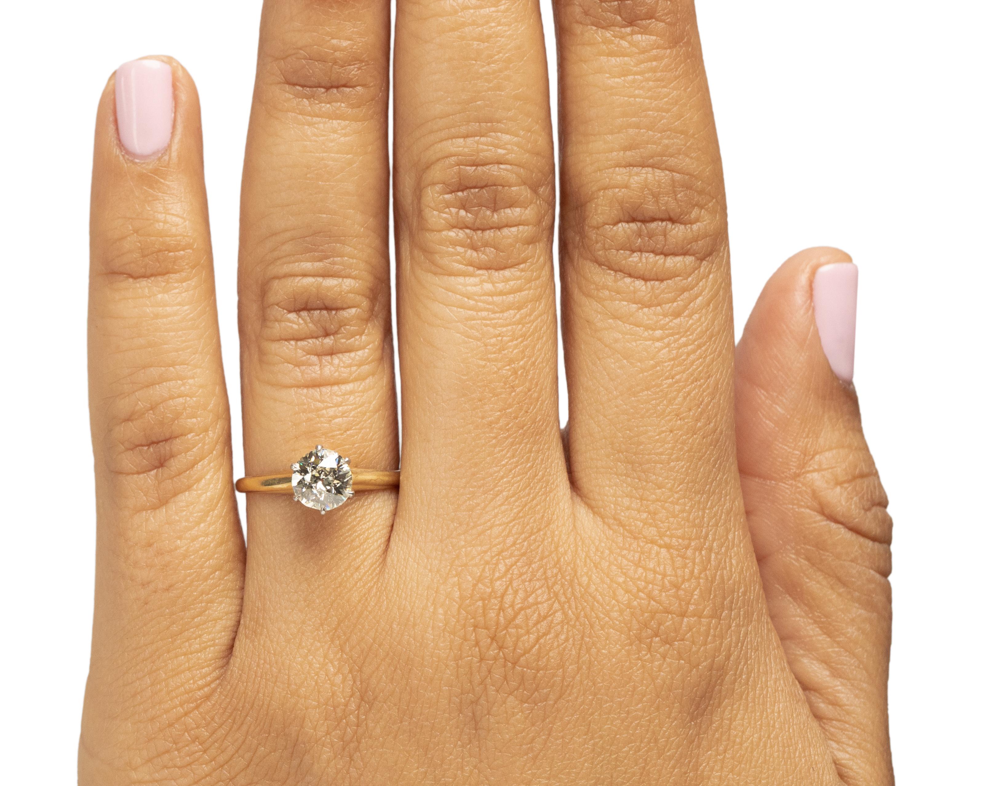 Bague de fiançailles Art déco en or jaune 14 carats avec diamants certifiés GIA de 1,03 carat Pour femmes en vente