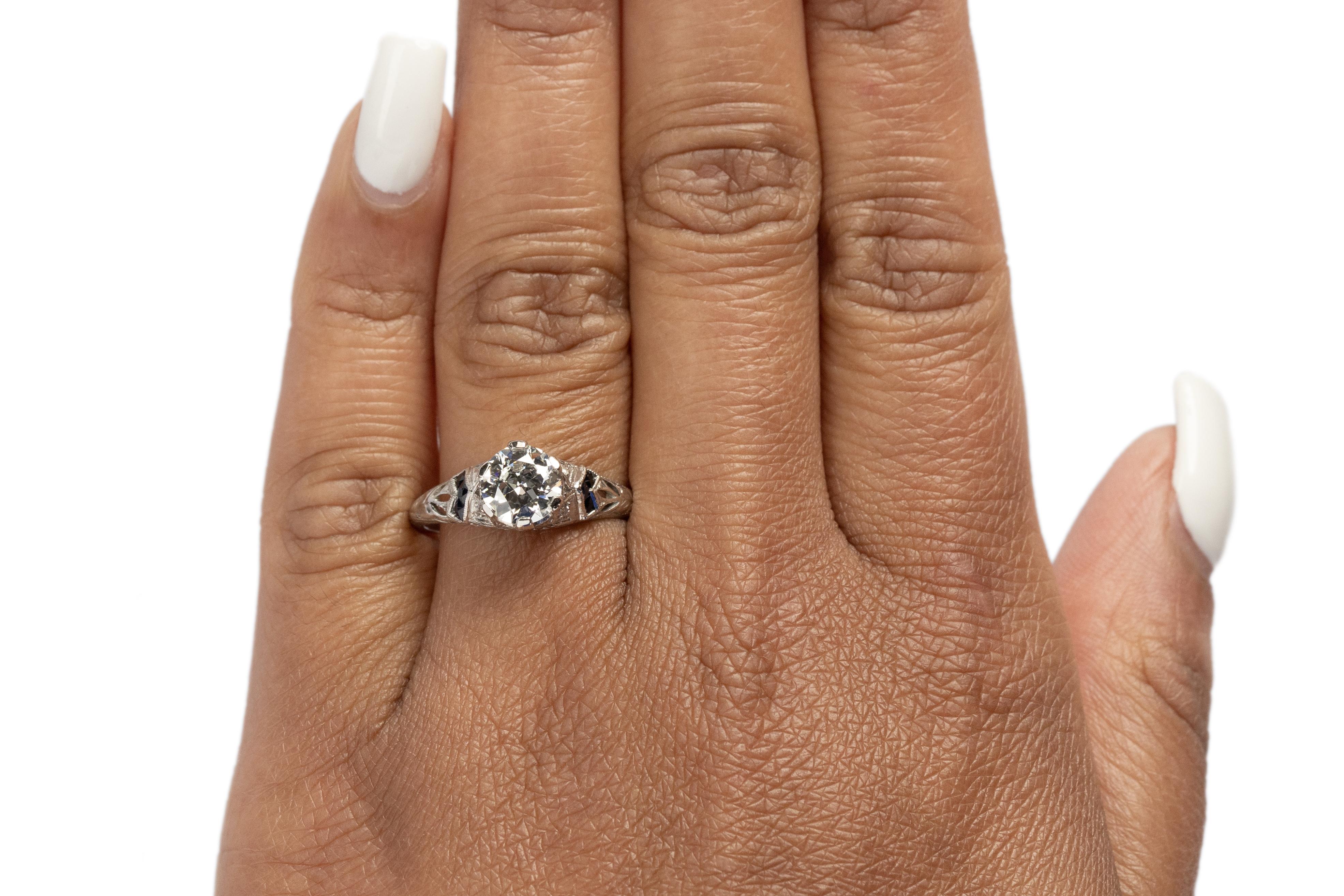 Women's GIA Certified 1.03 Carat Art Deco Diamond Platinum Engagement Ring For Sale