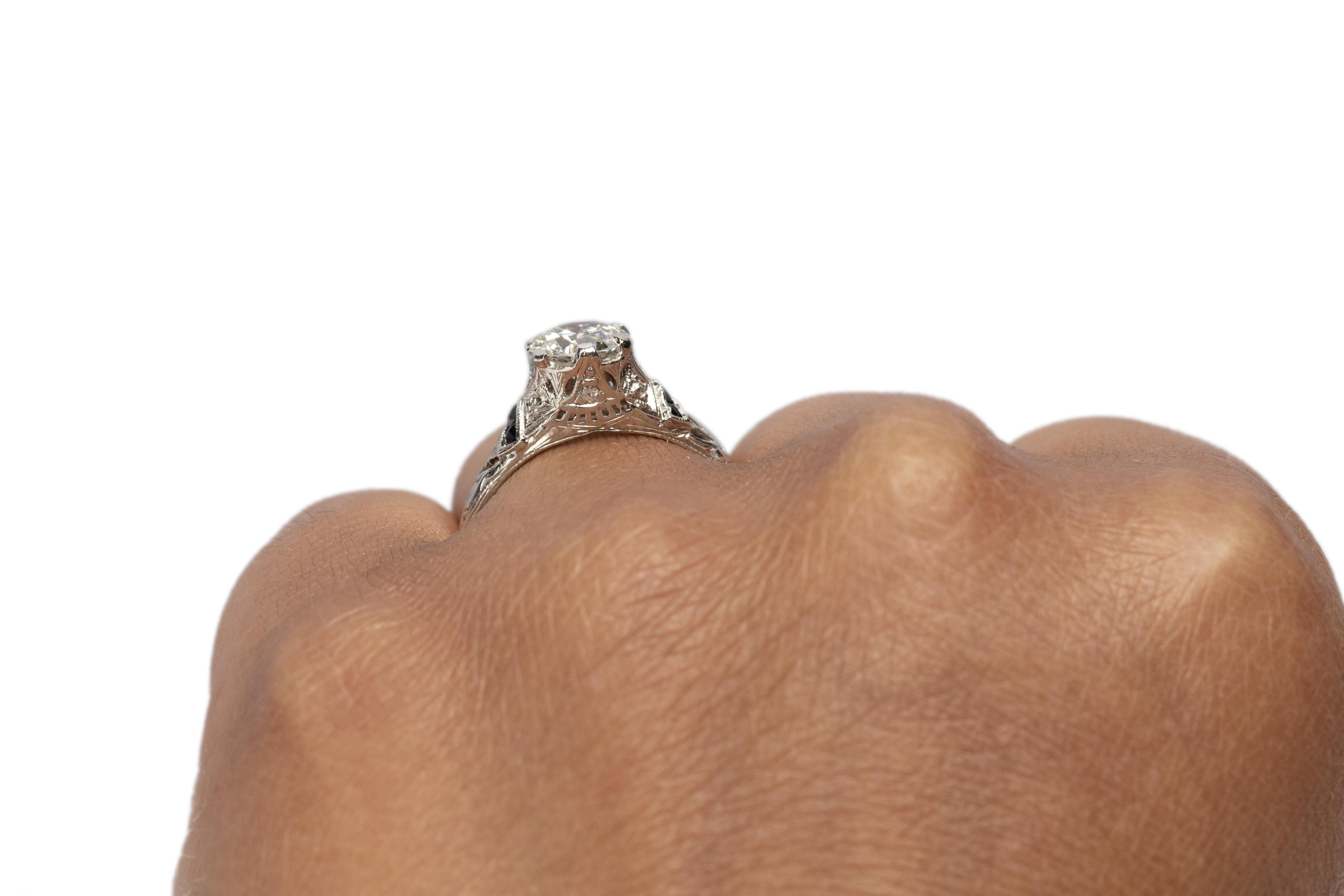 GIA Certified 1.03 Carat Art Deco Diamond Platinum Engagement Ring For Sale 1