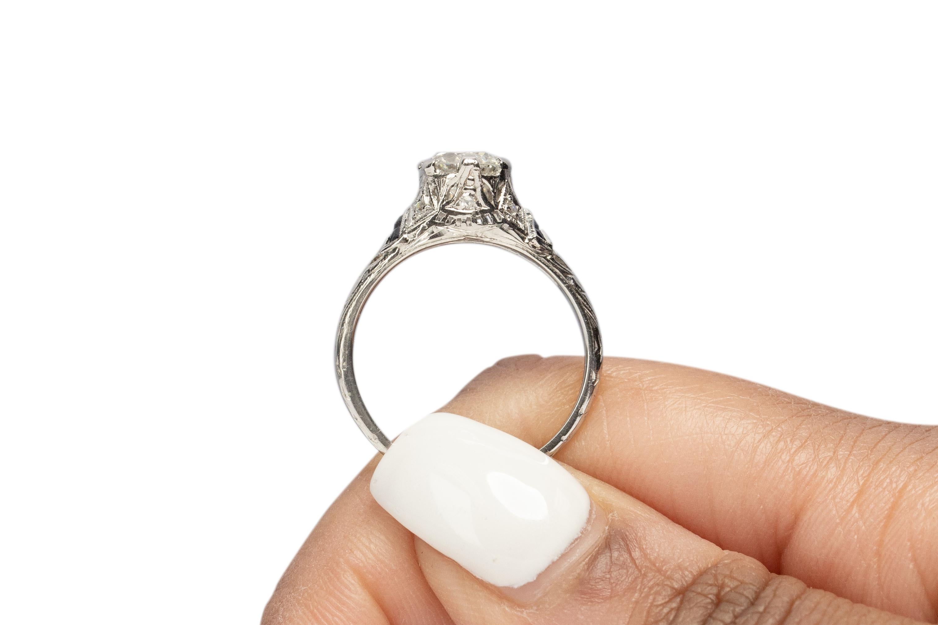 GIA Certified 1.03 Carat Art Deco Diamond Platinum Engagement Ring For Sale 3
