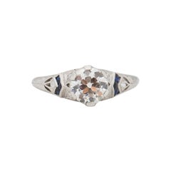 GIA Certified 1.03 Carat Art Deco Diamond Platinum Engagement Ring