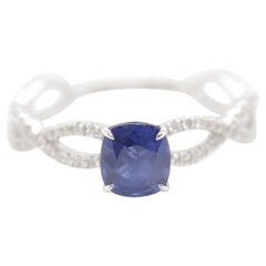 GIA-zertifizierter 1,03 Karat burmesischer blauer Saphir Natürlicher unbehandelter Ring aus 18 Karat Gold