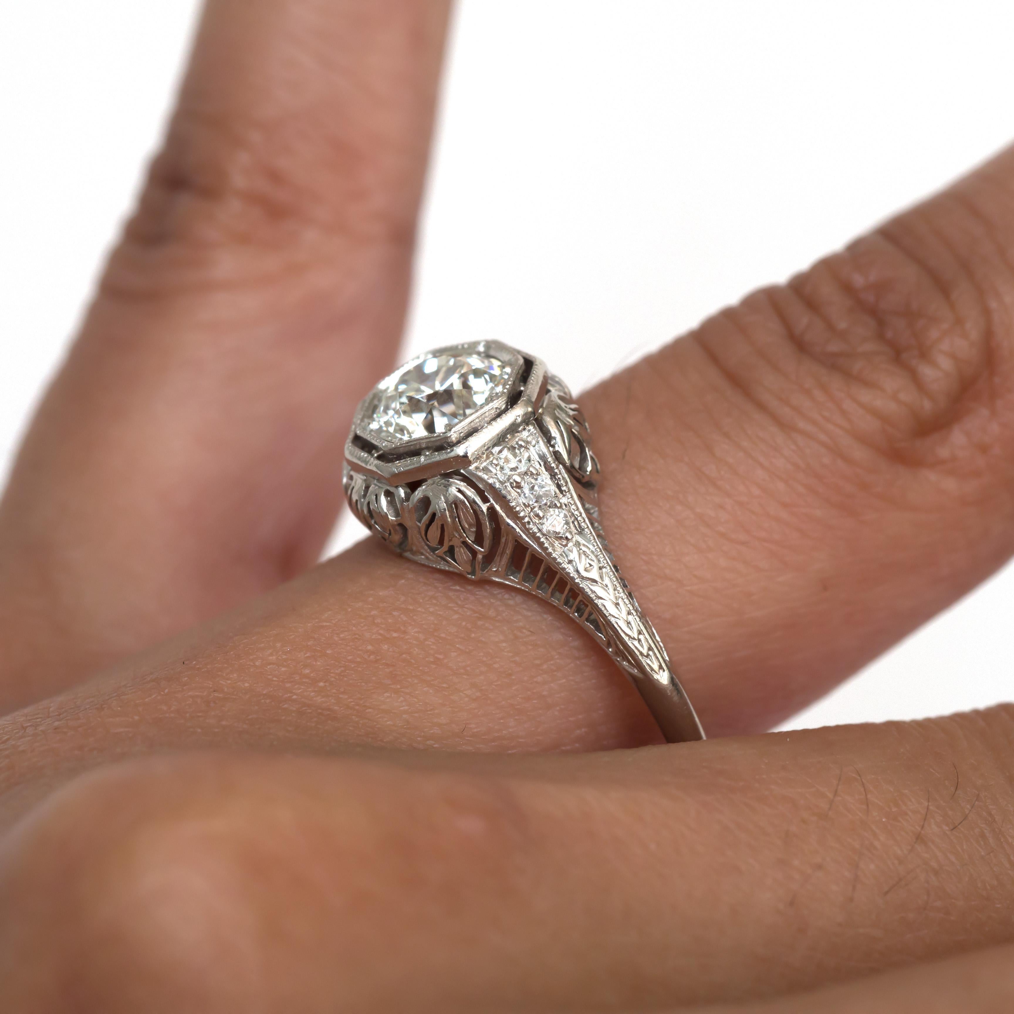 Bague de fiançailles en platine avec diamant de 1,03 carat certifié par le GIA en vente 2