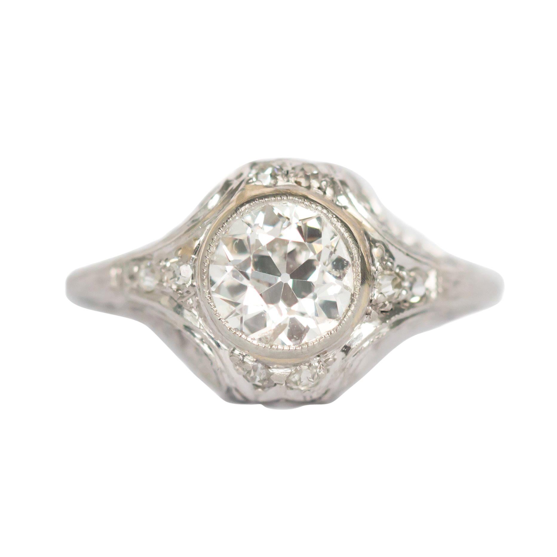 Anillo de compromiso de platino con diamante de 1.03 quilates certificado por el GIA