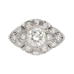 Antique GIA Certified 1.03 Carat Diamond Platinum Engagement Ring