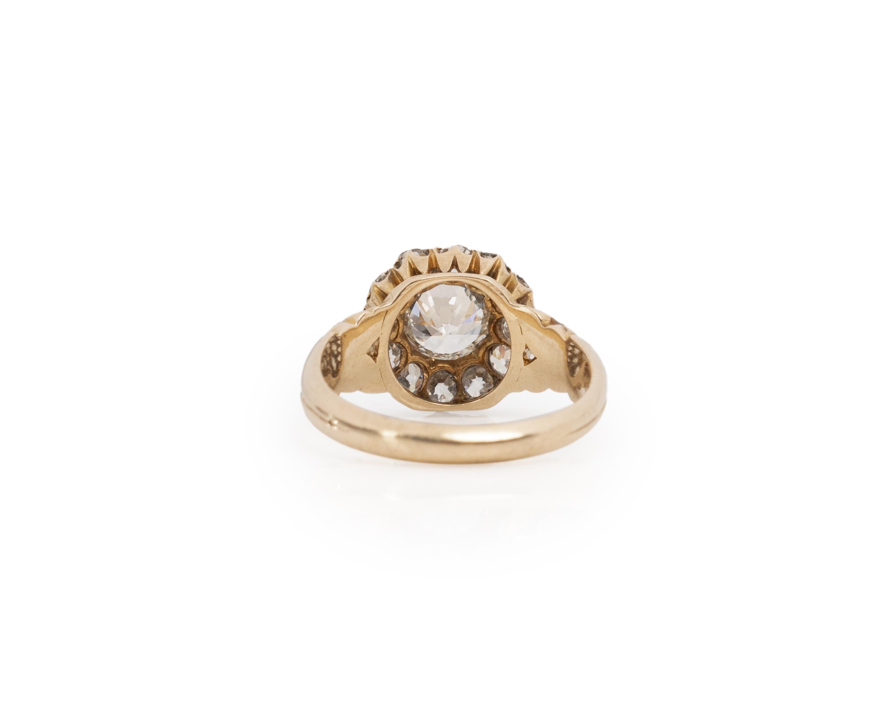GIA Certified 1.03 Carat Edwardian Diamond 18 Karat Yellow Gold Engagement Ring In Good Condition For Sale In Atlanta, GA