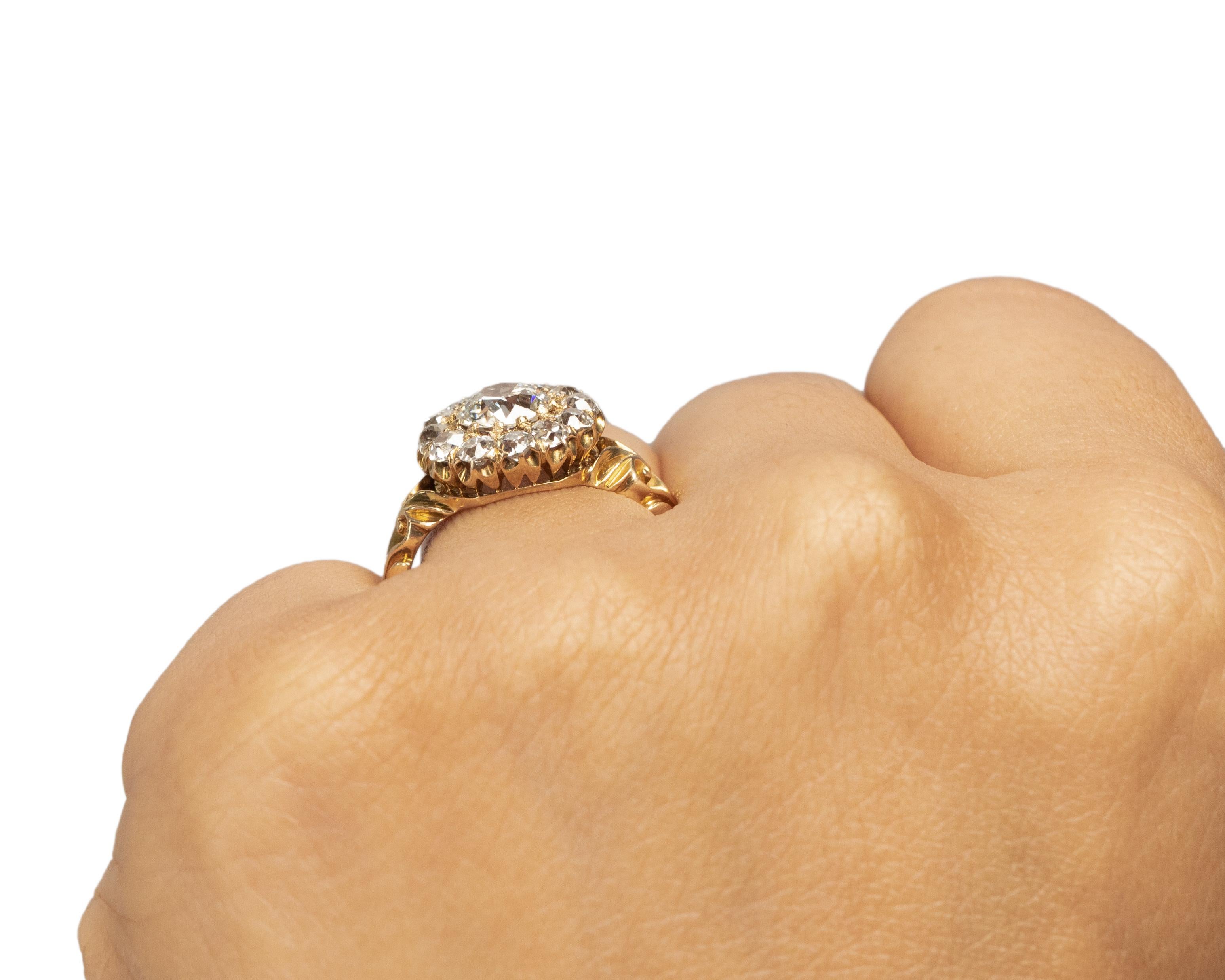 GIA Certified 1.03 Carat Edwardian Diamond 18 Karat Yellow Gold Engagement Ring For Sale 2