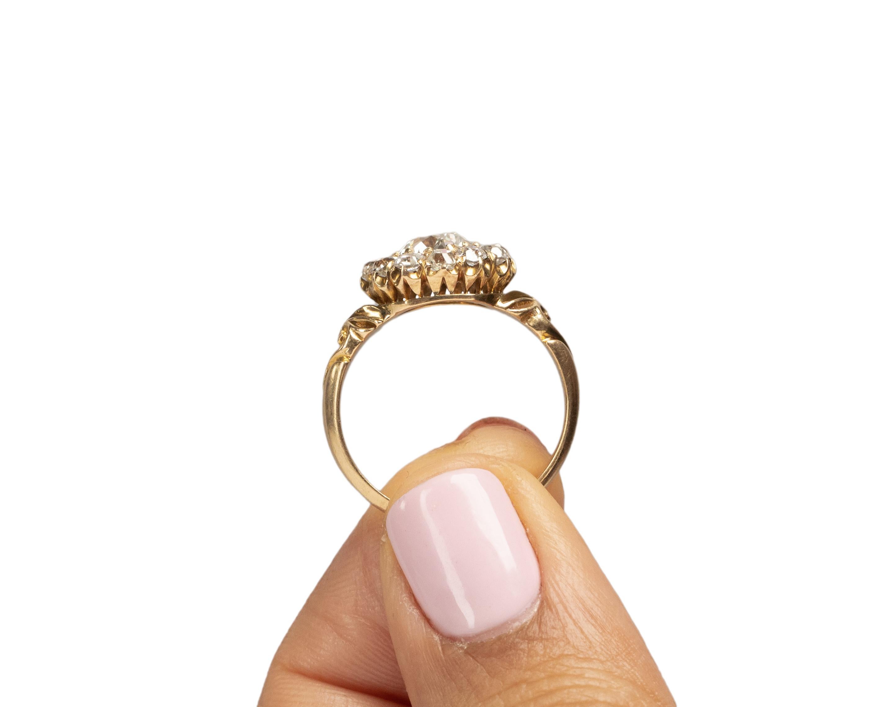 GIA Certified 1.03 Carat Edwardian Diamond 18 Karat Yellow Gold Engagement Ring For Sale 3