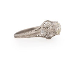 GIA Certified 1.03 Carat Edwardian Diamond Platinum Engagement Ring