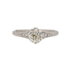 Antique GIA Certified 1.03 Carat Edwardian Diamond Platinum Engagement Ring