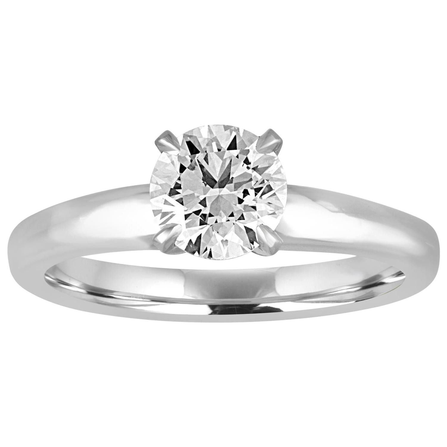 GIA Certified 1.03 Carat F VVS2 Round Diamond Platinum Engagement Ring