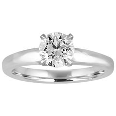 Platin-Verlobungsring, GIA-zertifizierter 1,03 Karat F VVS2 runder Diamant