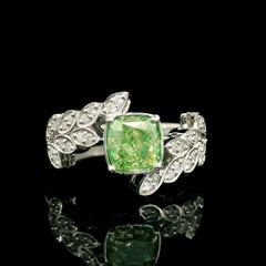 GIA Certified 1.03 Carat Fancy Brownish Greenish Yellow VS1 Clarity Diamond Ring