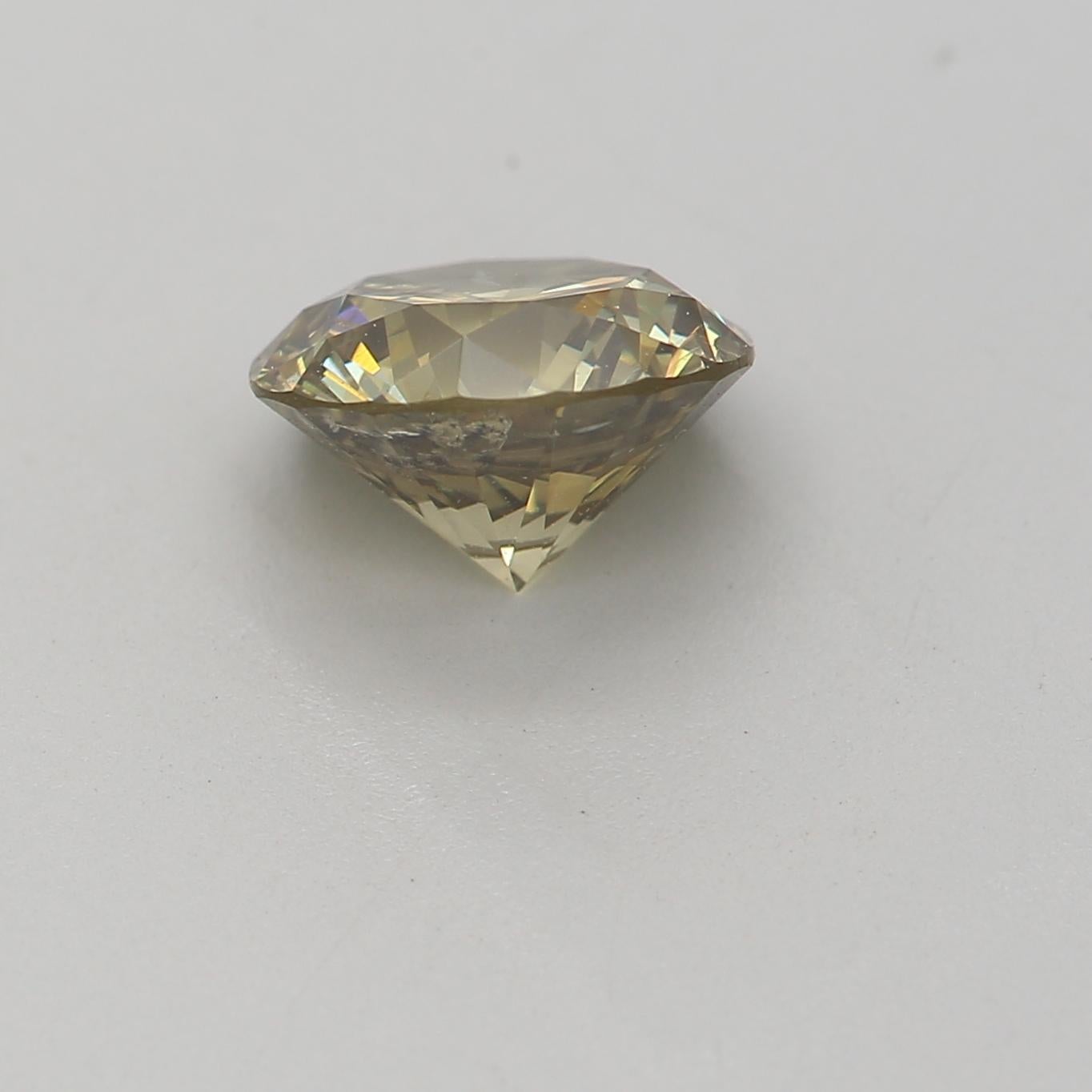 GIA Certified 1.03 Carat Fancy Dark Brown Greenish Yellow I2 Clarity Diamond In New Condition For Sale In บางรัก, TH