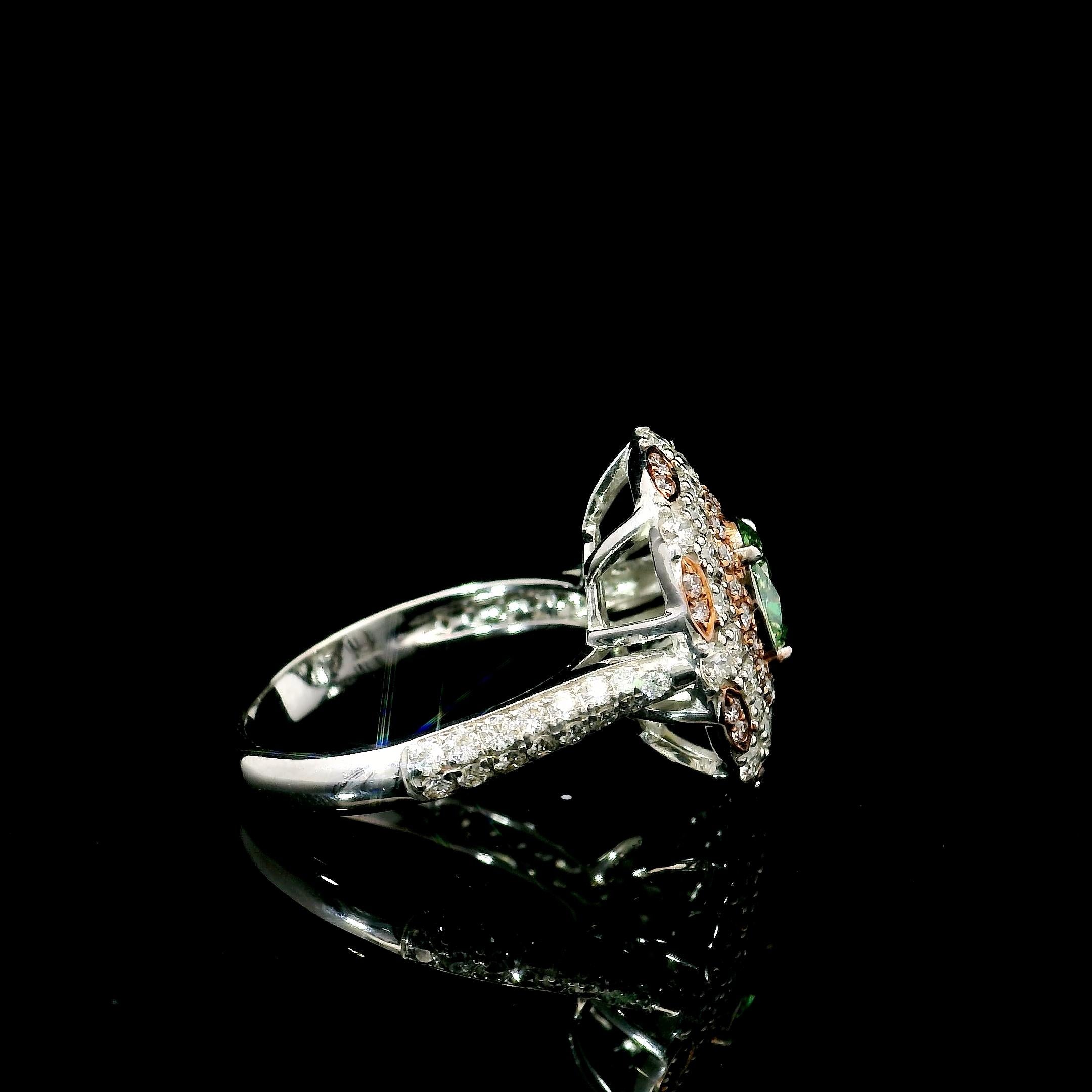 Diamant jaune verdâtre fantaisie certifié GIA de 1,03 carat de pureté SI2 en vente 2