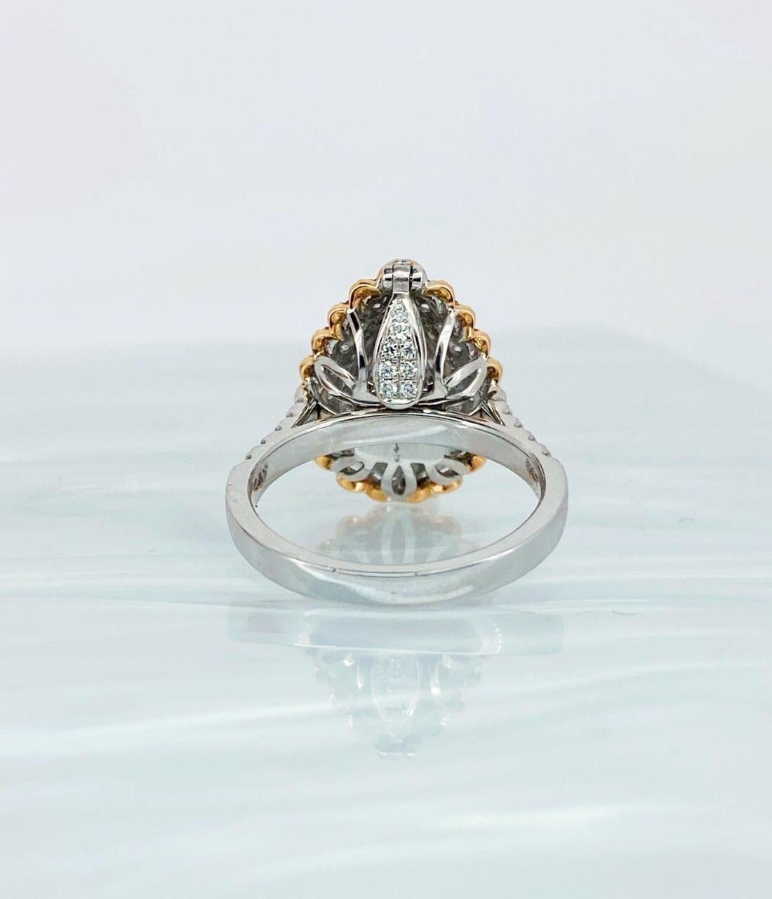 GIA Certified 1.03 Carat Fancy Light Greenish Yellow I2 Clarity Diamond Ring In New Condition For Sale In บางรัก, TH
