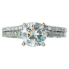GIA Certified 1.03 Carat I/VVS2 Center Diamond Engagement Ring Set