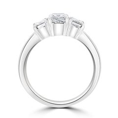 GIA Certified 1.03 F (Colorless) Internally Flawless Diamond Three Stone Ring