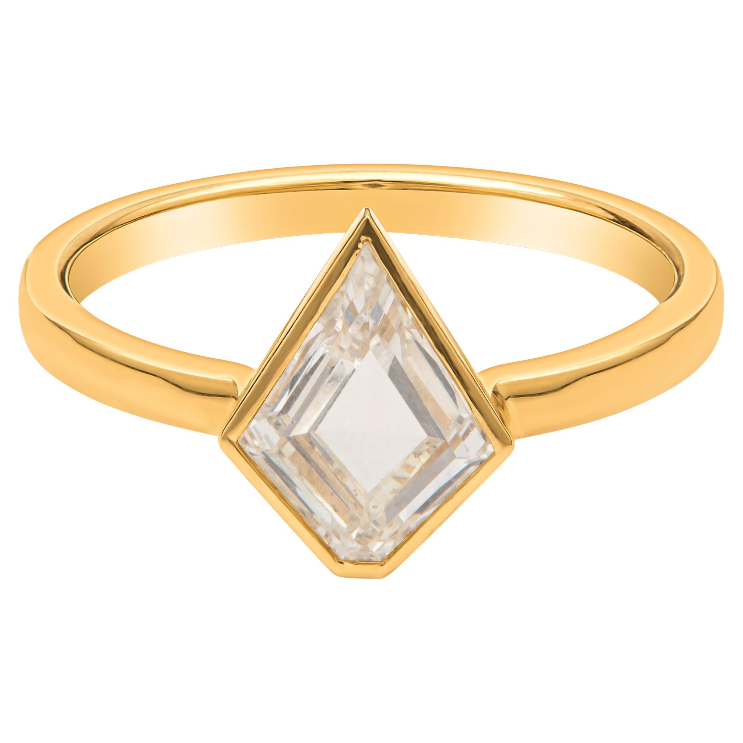 GIA Certified 1.03 Carat Kite Shaped Natural Diamond Ring