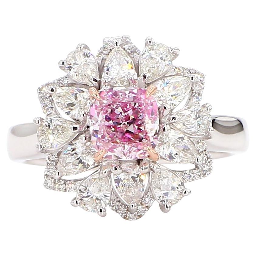 GIA Certified 1.03 Carat Light Pink Diamond 18K Gold Ring For Sale