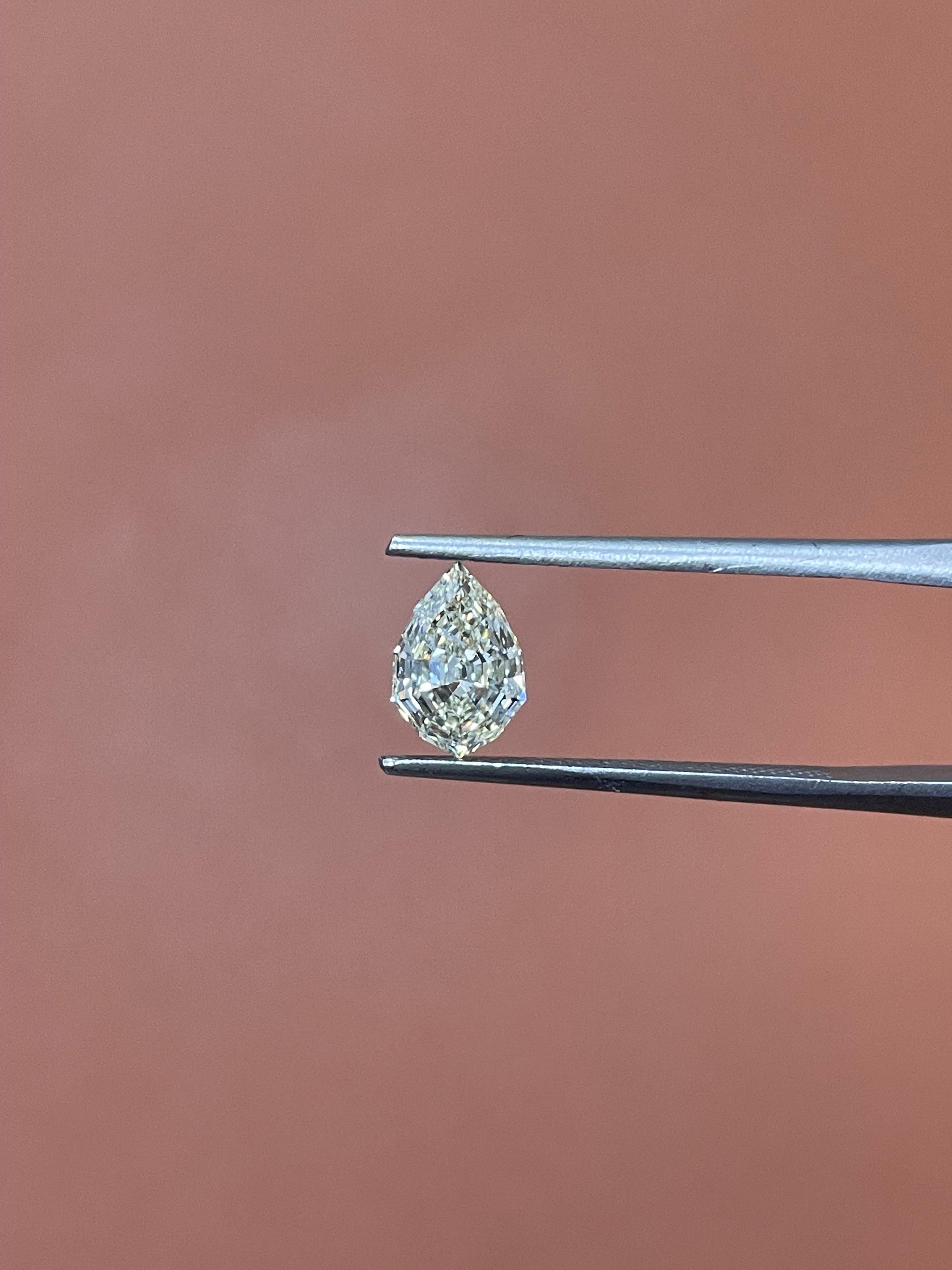 Gia zertifiziert 1,03 Karat M I1  Birnenförmiger Diamant (Tropfenschliff) im Angebot