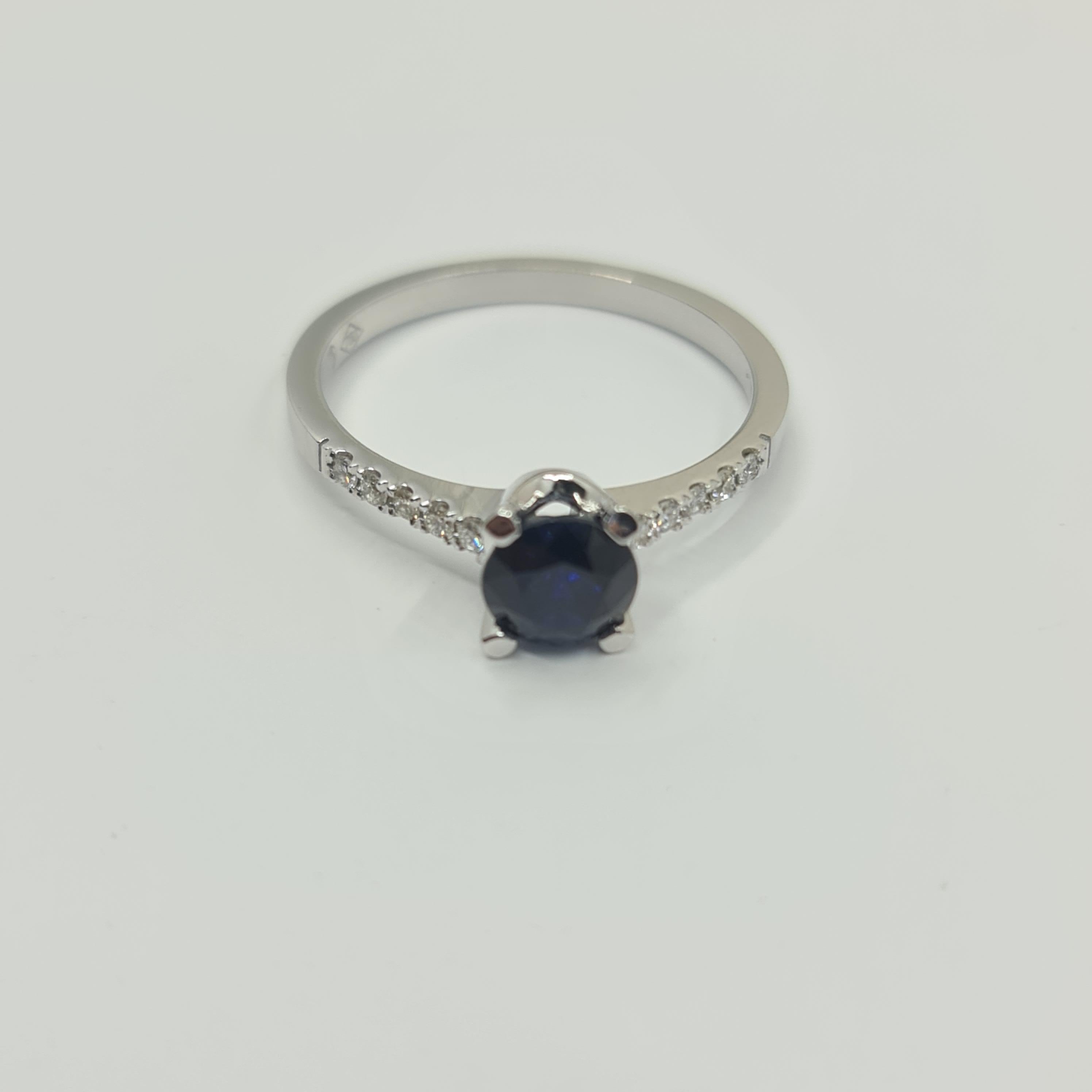GIA Certified 1.03 Carat Natural, not heated, Sapphire and Diamonds Ring For Sale 1