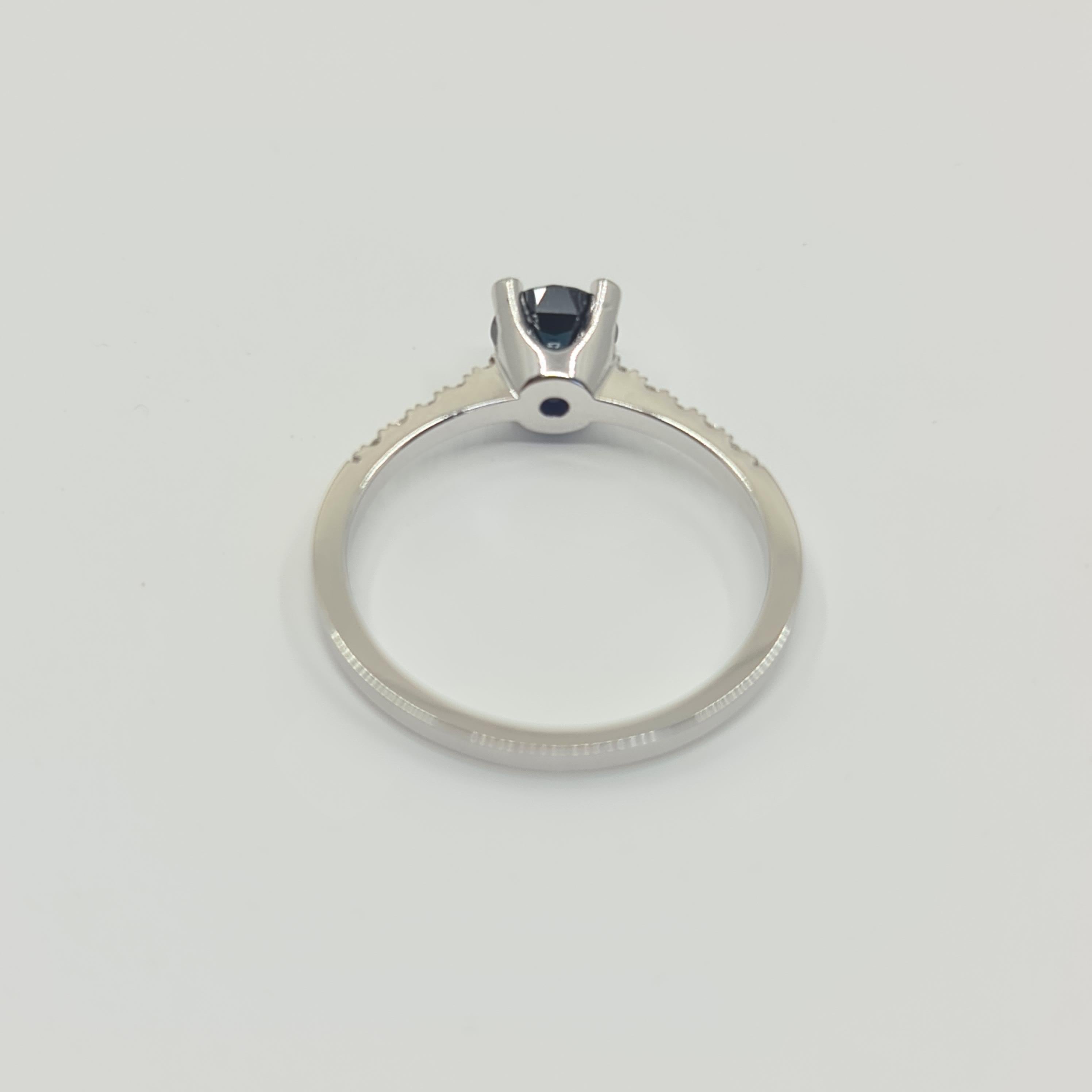 GIA Certified 1.03 Carat Natural, not heated, Sapphire and Diamonds Ring For Sale 3