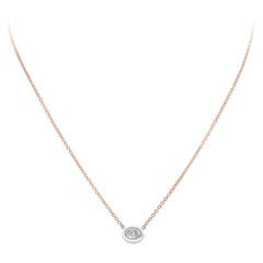 Roman Malakov GIA Certified 1.03 Carat Oval Cut Diamond Bezel Pendant Necklace