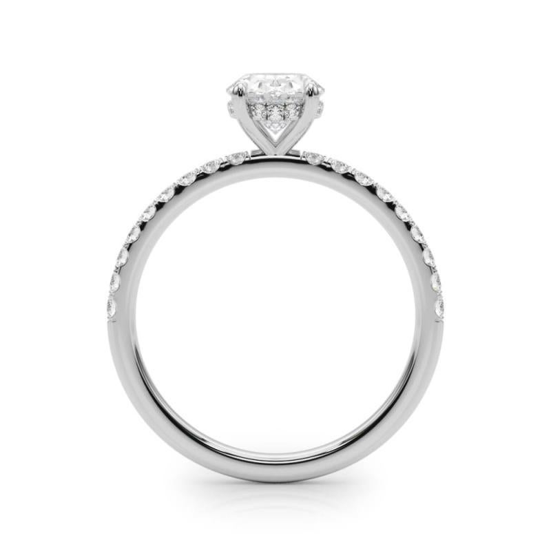 GIA Certificado 1.03 Quilate Oval Halo Oculto Pave  Anillo de diamantes en Nuevo estado para la venta en New York, NY