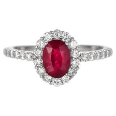 GIA Certified 1.03 Carat Pigeon's Blood Red Burmese Ruby Ring Made in Platinum