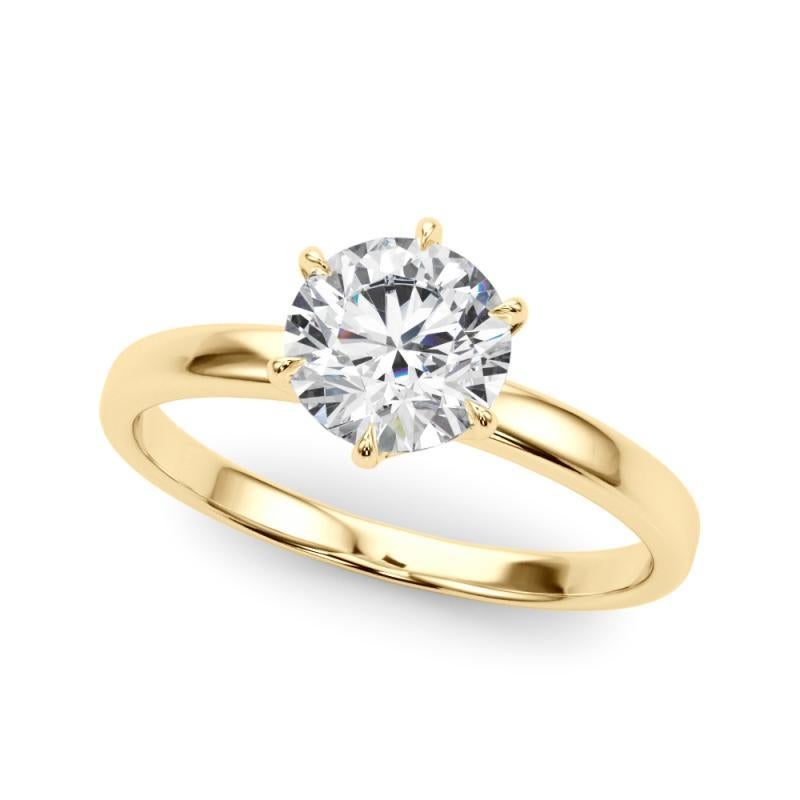 Anillo de Diamantes Tulipán Corona Solitario Redondo Certificado GIA de 1,03 Quilates Corte redondo en venta