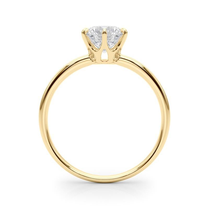 Anillo de Diamantes Tulipán Corona Solitario Redondo Certificado GIA de 1,03 Quilates en Nuevo estado para la venta en New York, NY
