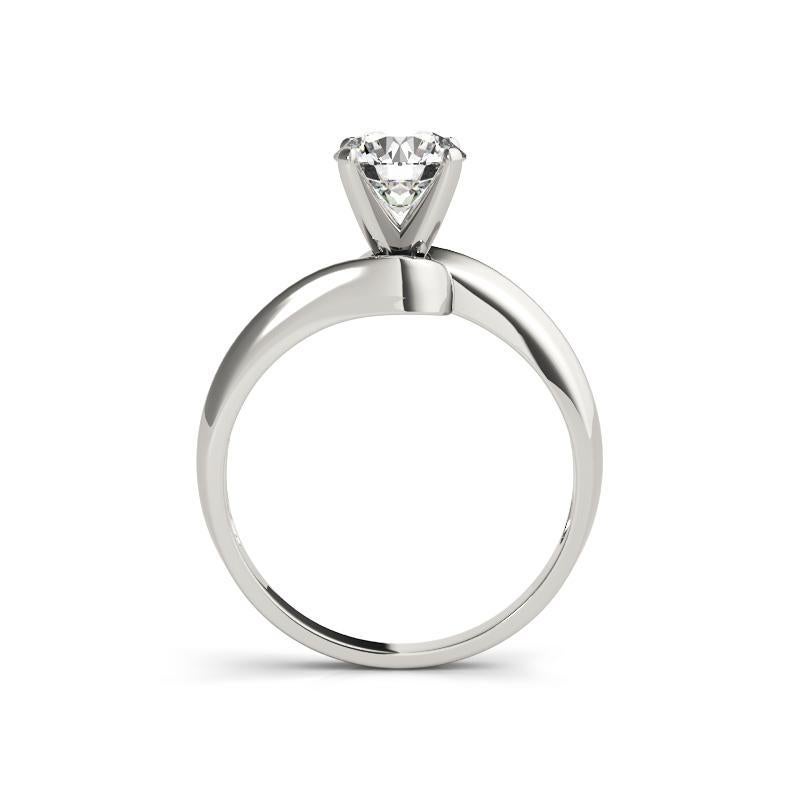 Anello con diamante rotondo solitario a fascia curva certificato GIA da 1.03 carati In condizioni Nuovo in vendita a New York, NY