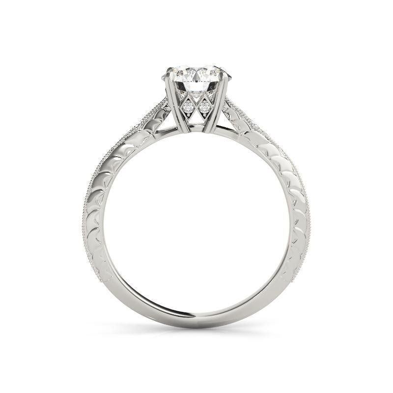 Anello con diamante solitario rotondo a lama di 1,03 carati certificato GIA In condizioni Nuovo in vendita a New York, NY