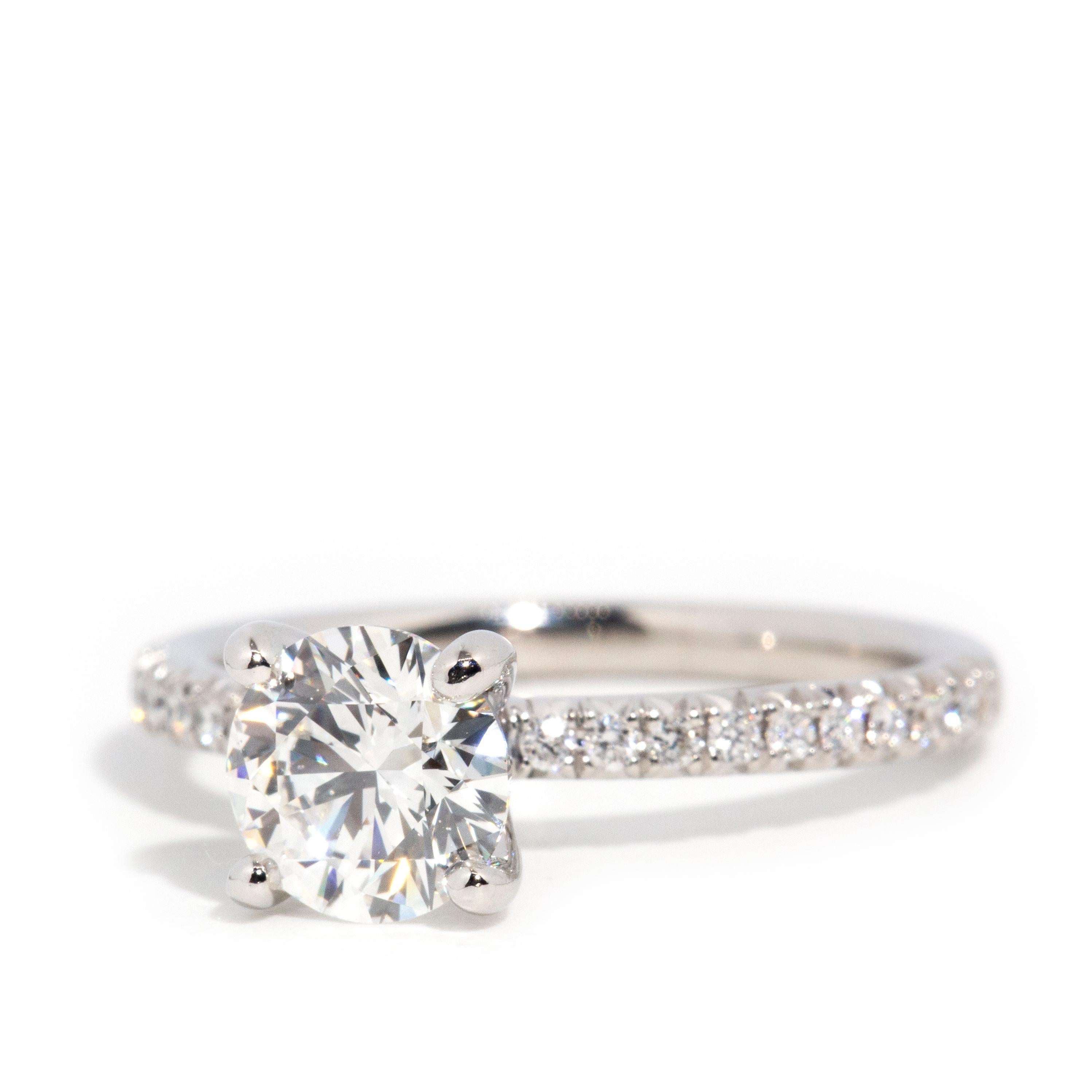 GIA Certified 1.03 Carat Solitaire Brilliant Diamond Platinum Engagement Ring In Good Condition In Hamilton, AU