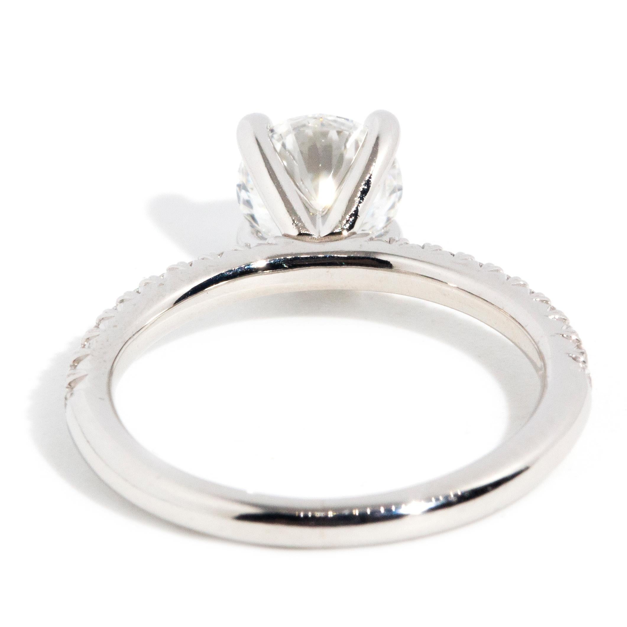 GIA Certified 1.03 Carat Solitaire Brilliant Diamond Platinum Engagement Ring 3