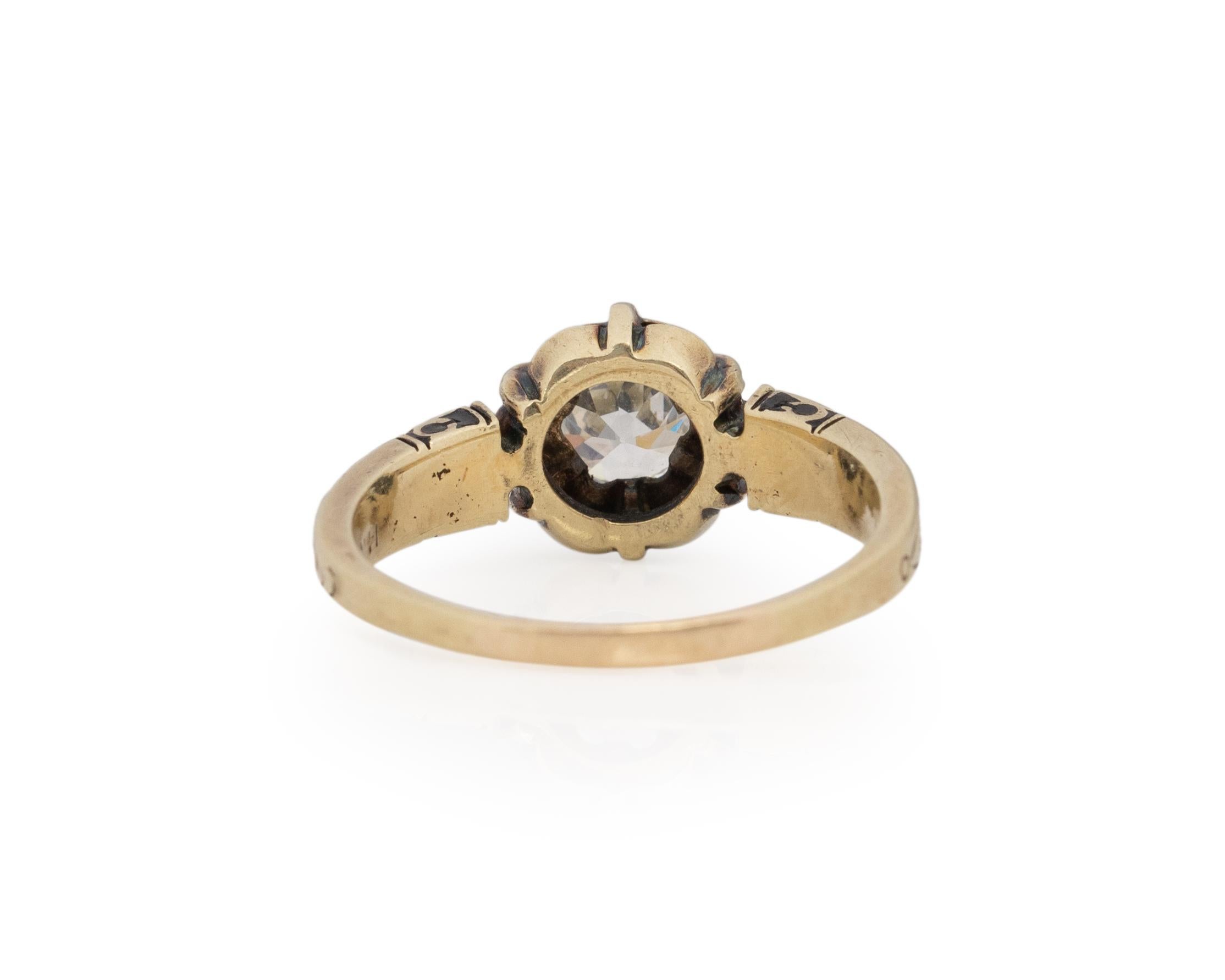 Bague de fiançailles en or jaune de 1,03 carat certifiée par le GIA Bon état - En vente à Hicksville, NY