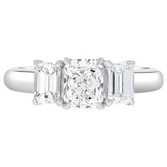 GIA Certified 1.03 F (Colorless) Internally Flawless Diamond Three Stone Ring