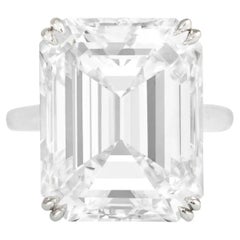 GIA Certified 10.30 Carat Emerald Cut Diamond Platinum Ring