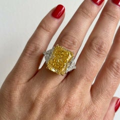 GIA Certified 10.31 Carat Fancy Intense Yellow GIA-Certified Diamond Ring