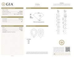 GIA zertifiziert 10,32 Karat Birnenschliff Diamant Platin Drei Stein Ring
