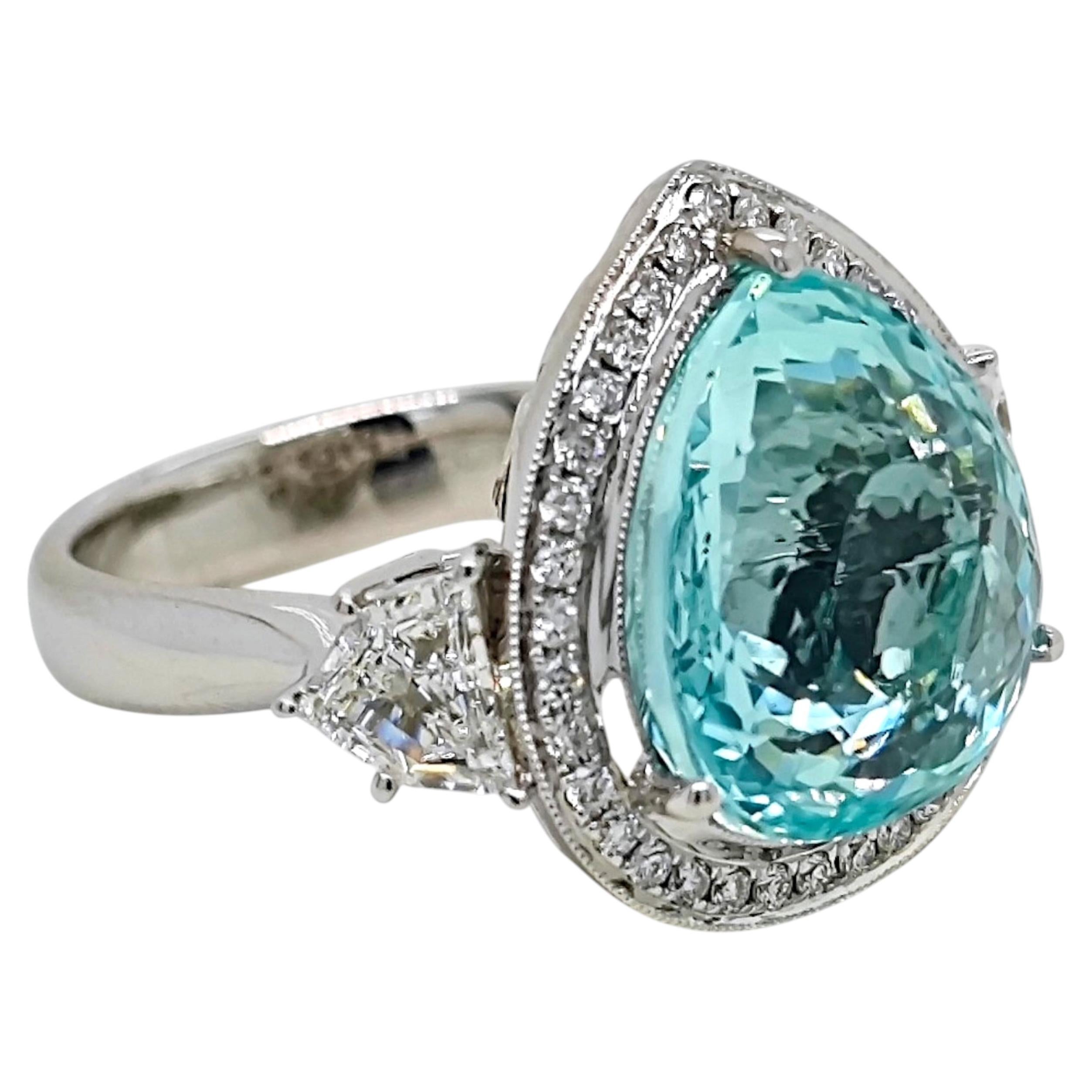 GIA zertifiziert 10,33 Karat Paraiba Turmalin Fancy Diamond Weißgold Ring