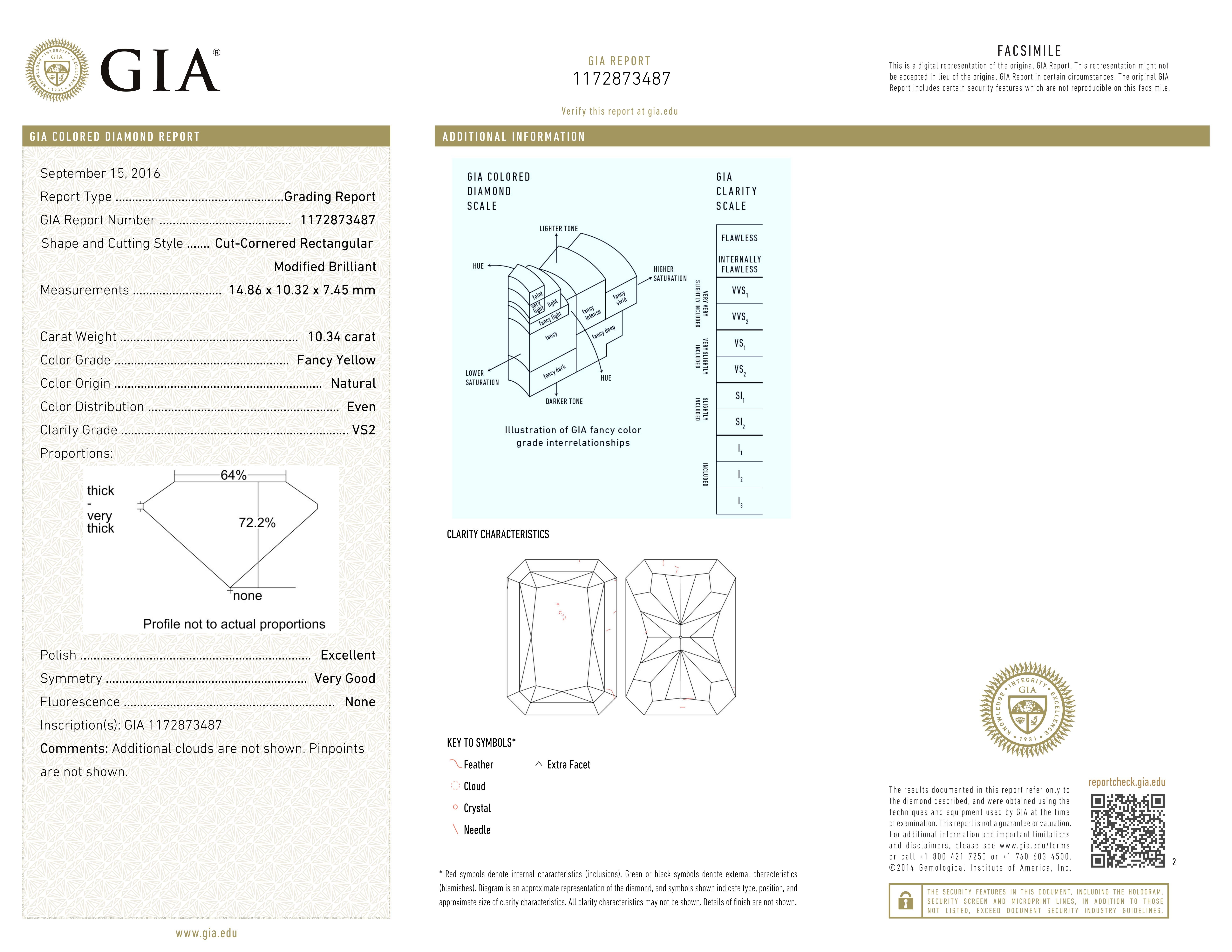 Bague en diamant jaune élégant de 10.34 carat certifié par le GIA en vente 1