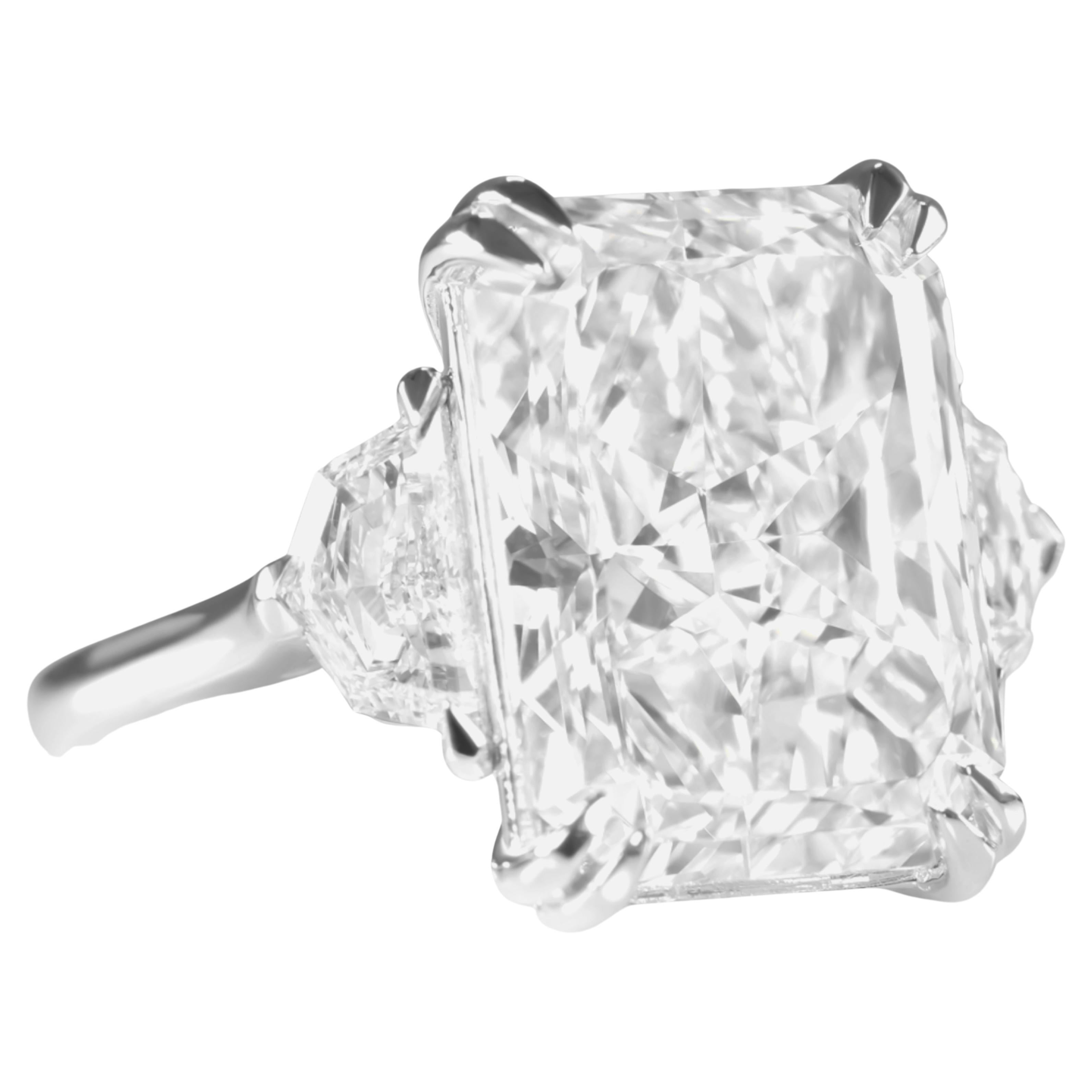 Stunning 10.34 carat radiant diamond set in platinum
two side trillion cut diamonds
the ring can be resized if required
GIA certified and laser inscribed
