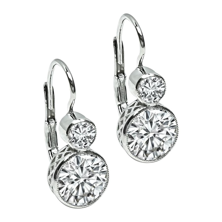 GIA-zertifizierte 1,03ct und 1,04ct Diamant-Ohrringe im Angebot