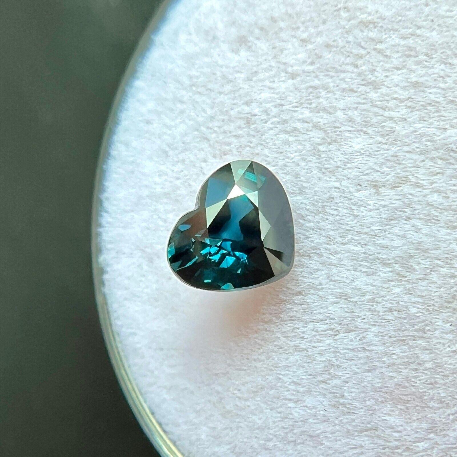 GIA zertifiziert 1,03ct tiefblauer Saphir unbehandelt Herzschliff natürlich 6,2x5,4mm im Zustand „Neu“ im Angebot in Birmingham, GB