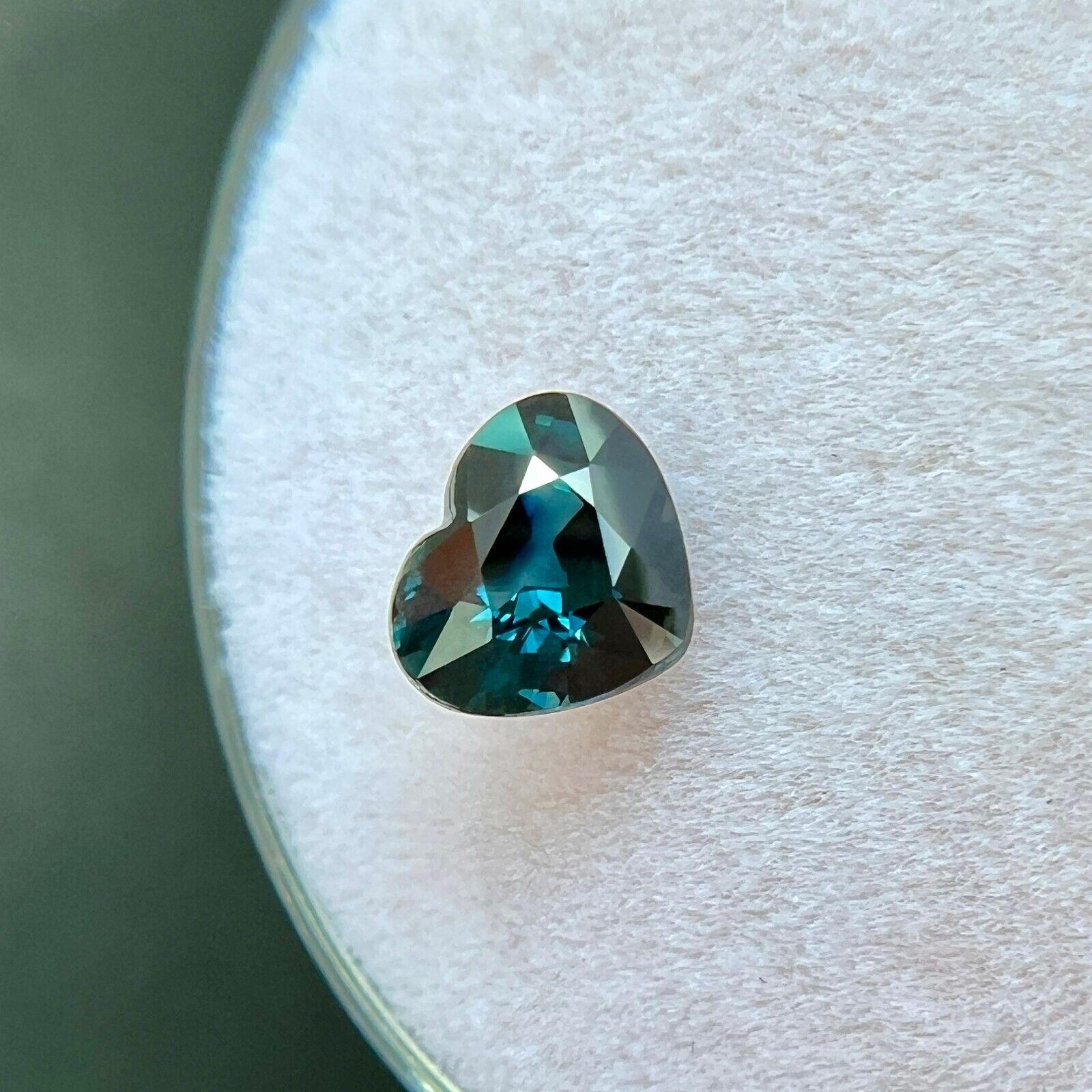 GIA zertifiziert 1,03ct tiefblauer Saphir unbehandelt Herzschliff natürlich 6,2x5,4mm für Damen oder Herren im Angebot