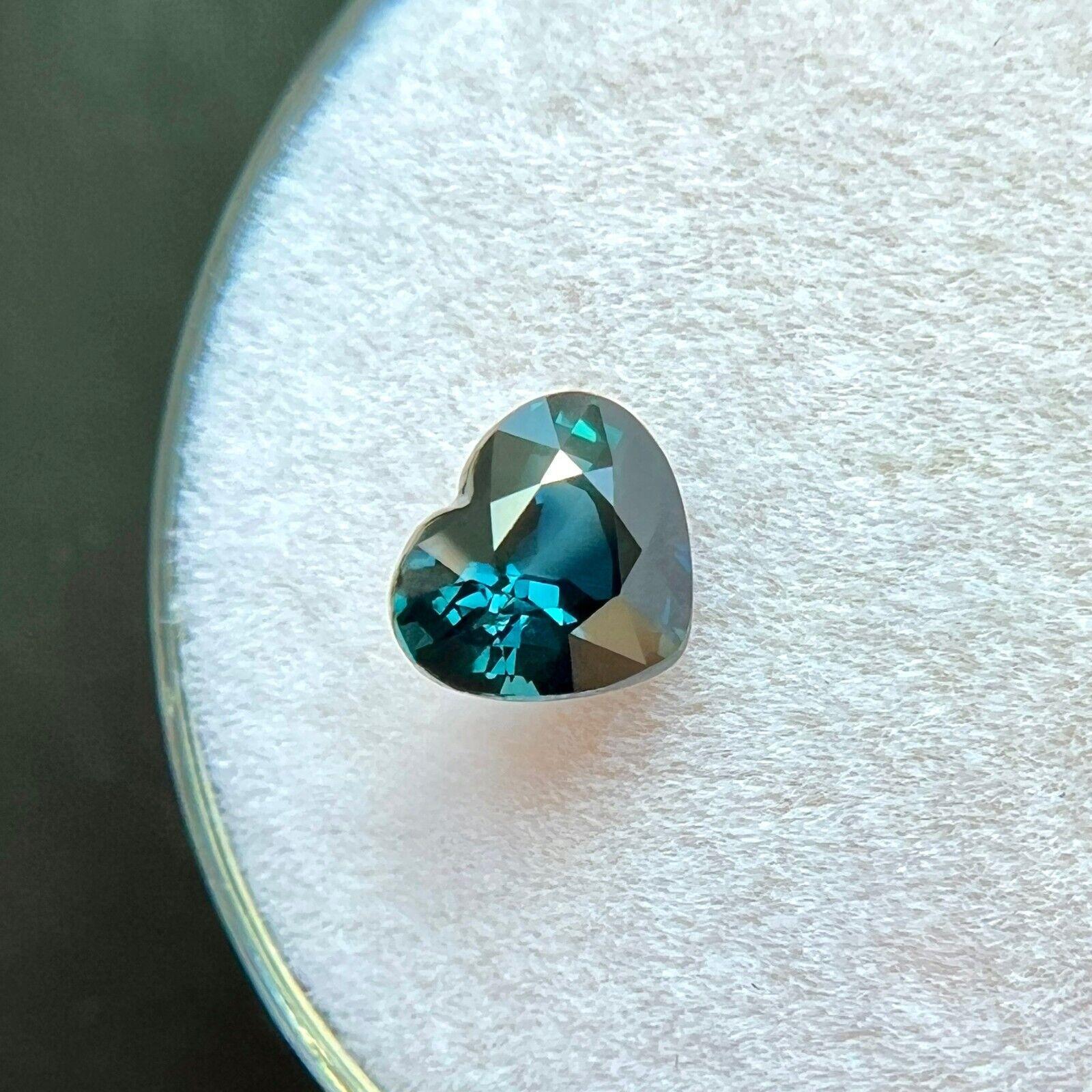 GIA zertifiziert 1,03ct tiefblauer Saphir unbehandelt Herzschliff natürlich 6,2x5,4mm im Angebot 1