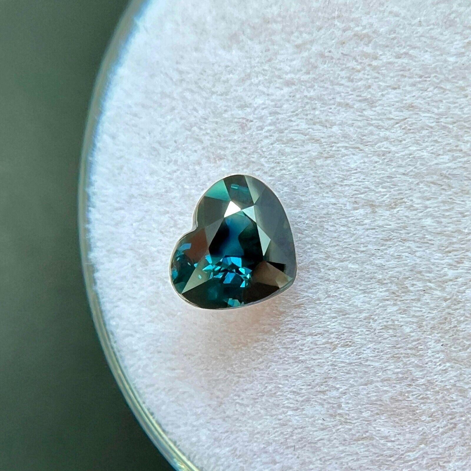 GIA zertifiziert 1,03ct tiefblauer Saphir unbehandelt Herzschliff natürlich 6,2x5,4mm im Angebot 2